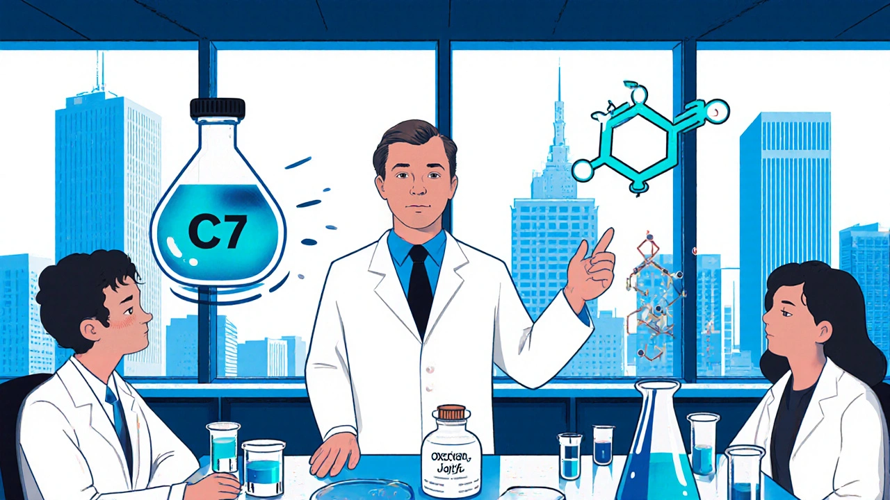 Equipo de Pfizer bajo Frank Graham sintetiza cefuroxima en 1971.