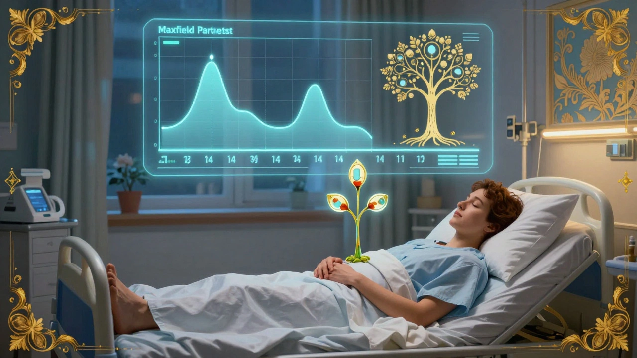 Línea temporal luminosa muestra la recuperación metabólica tras dejar corticosteroides, con un árbol de insulina creciendo.