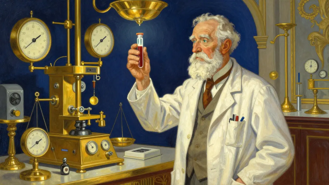 Médico sosteniendo un vial brillante en un laboratorio detallado