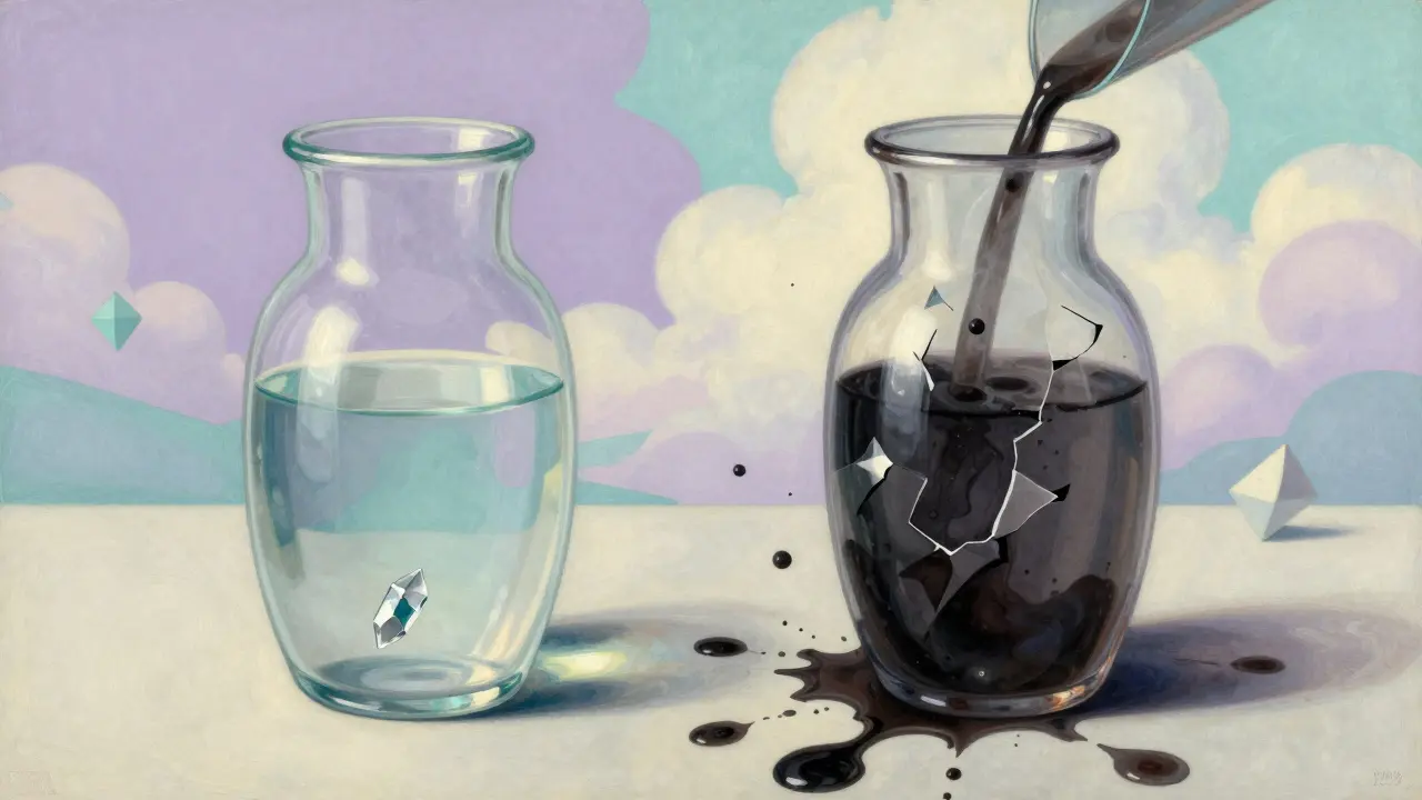 Vasos sanguíneos comparando obstrucción temporal vs daño permanente en estilo artístico