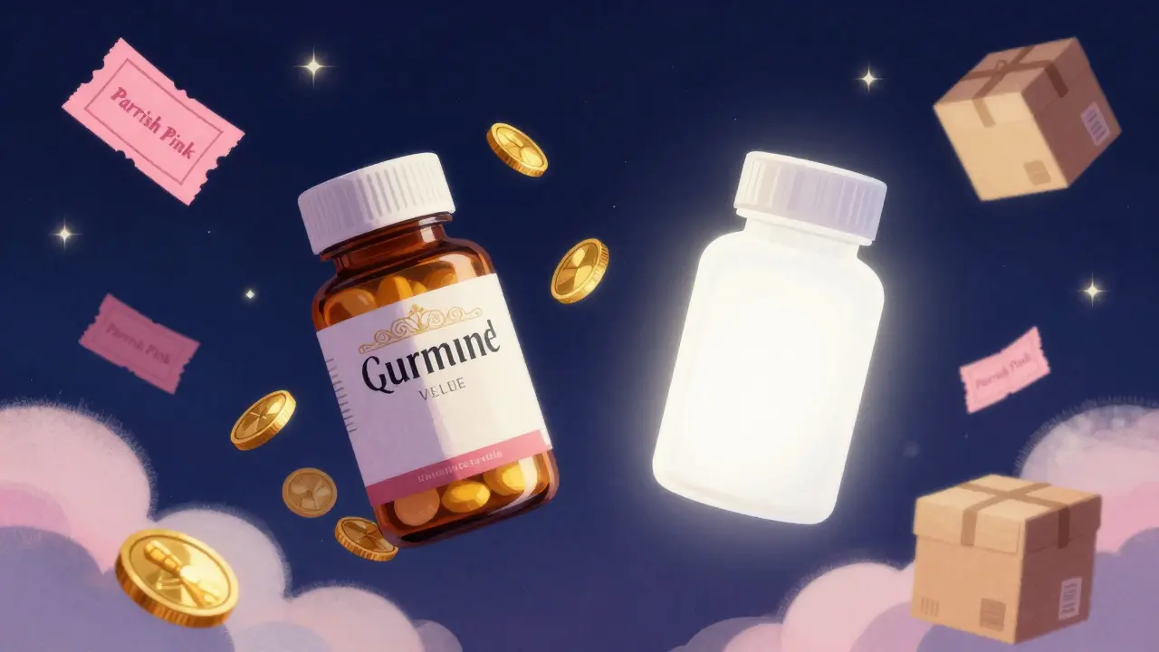 Comparación visual entre marca y genérico con iluminación dramática