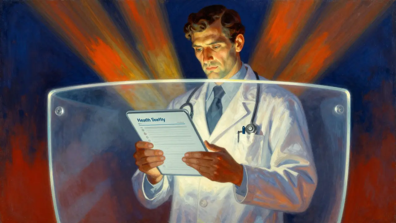 Ilustración simbólica de evaluación médica segura y receta obligatoria
